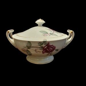 Vintage Hand-Painted Rose Dish w/Lid  by Meijyo China Japan‎